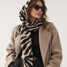 Load image into Gallery viewer, Ellison+Young Cozy Zebra Oversized Square Scarf