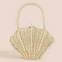 Load image into Gallery viewer, Straw Shell Shape Braided Top Handle Bag