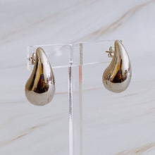 Load image into Gallery viewer, Statement Hollow Teardrop Stud Earrings: Silver