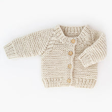 Load image into Gallery viewer, Natural Garter Stitch Cardigan Sweater Baby & Toddler