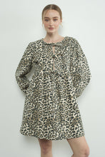 Load image into Gallery viewer, Aaron & Amber Leopard Bow Tie Babydoll Dress