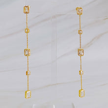 Load image into Gallery viewer, Five Stones Dangle Drop Earrings: Crystal Clear
