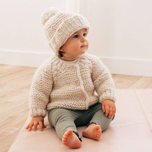 Load image into Gallery viewer, Natural Garter Stitch Cardigan Sweater Baby & Toddler