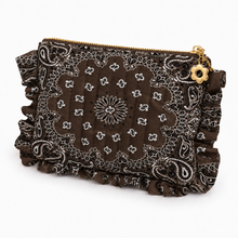 Load image into Gallery viewer, Ellison+Young Bandana Ruffle Quilted Cosmetic Pouch