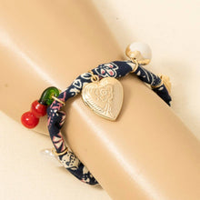 Load image into Gallery viewer, Heart Cross And Star Charms Bandana Bracelet