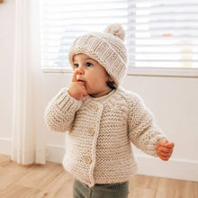 Load image into Gallery viewer, Natural Garter Stitch Cardigan Sweater Baby & Toddler