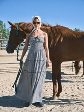 Load image into Gallery viewer, Gingham Smocked Waist Maxi Dress