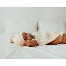 Load image into Gallery viewer, Natural Garter Garter Stitch Knit Baby Blanket: 24" x 24"