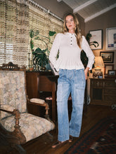 Load image into Gallery viewer, Aaron & Amber Drawstring Waist Straight Soft Denim Pants