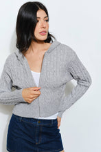Load image into Gallery viewer, Pretty Garbage Cable Knit Zip Up Cardigan