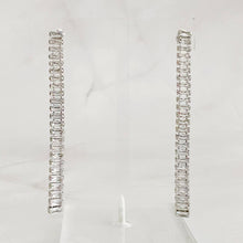Load image into Gallery viewer, Tennis Drop Sparkly Earrings: Silver