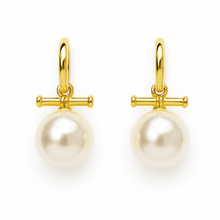 Load image into Gallery viewer, Toggle Bar Pearl Earrings