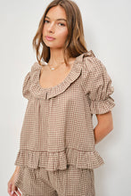 Load image into Gallery viewer, Kora Frill Gingham Top