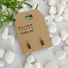 Load image into Gallery viewer, Baguette Cut Stone Stud Earrings: White Opal