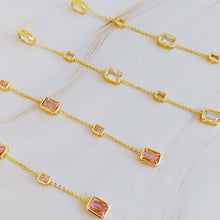 Load image into Gallery viewer, Five Stones Dangle Drop Earrings: Crystal Clear