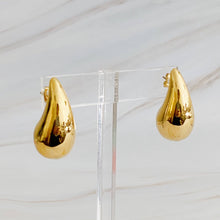 Load image into Gallery viewer, Statement Hollow Teardrop Stud Earrings: Gold