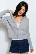 Load image into Gallery viewer, Pretty Garbage Cable Knit Zip Up Cardigan