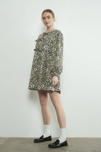 Load image into Gallery viewer, Aaron & Amber Leopard Bow Tie Babydoll Dress