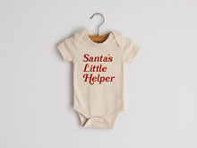 Load image into Gallery viewer, Cream "Santa's Little Helper" Organic Baby Bodysuit