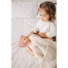 Load image into Gallery viewer, Natural Garter Garter Stitch Knit Baby Blanket: 24" x 24"