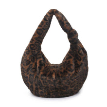 Load image into Gallery viewer, Cecilia Leopard Faux Fur Hobo Bag