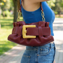 Load image into Gallery viewer, Slouchy Square Buckle Flap Shoulder Bag