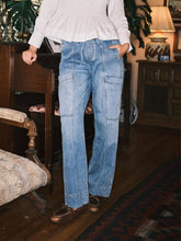 Load image into Gallery viewer, Aaron & Amber Drawstring Waist Straight Soft Denim Pants