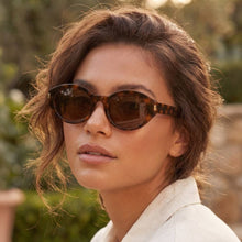 Load image into Gallery viewer, Metallic Accent Oval Acetate Sunglasses