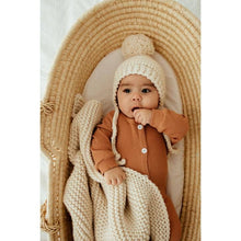 Load image into Gallery viewer, Natural Garter Garter Stitch Knit Baby Blanket: 24" x 24"