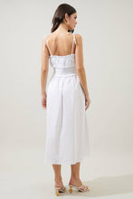 Load image into Gallery viewer, Sugarlips Orion Smocked Waist Tie Strap Poplin Midi Dress