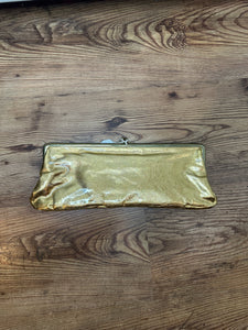 Vintage Metallic Gold Long Clutch