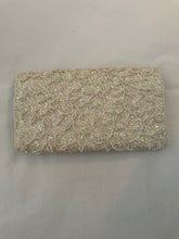 Load image into Gallery viewer, Vintage Hand Beaded Ivory Clutch
