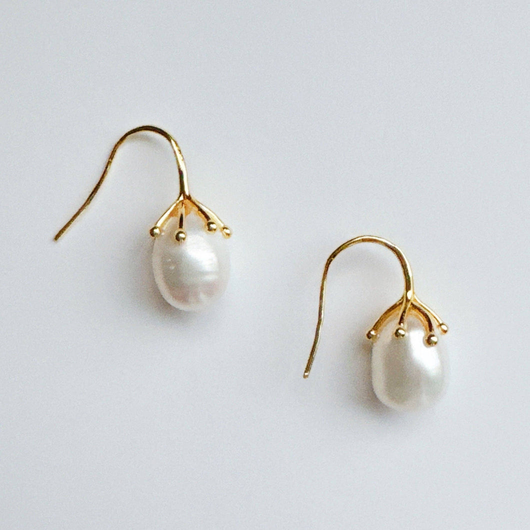 Organic Bloom Baroque Pearl Drop Earrings