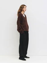 Load image into Gallery viewer, Mod Ref Glen Oversized Boucle Knit V-Neck Sweater
