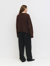 Load image into Gallery viewer, Mod Ref Glen Oversized Boucle Knit V-Neck Sweater

