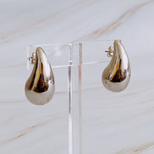 Load image into Gallery viewer, Statement Hollow Teardrop Stud Earrings: Silver
