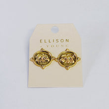 Load image into Gallery viewer, Fleur-De-Lis Coin Stud Earrings
