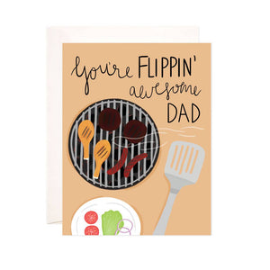 Flippin Awesome Dad Greeting Card - Punny Father's Day Card