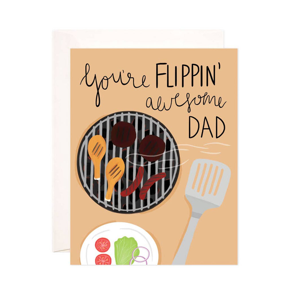 Flippin Awesome Dad Greeting Card - Punny Father's Day Card