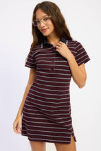 Load image into Gallery viewer, Emory Park Striped Collared Mini Shirt Dress
