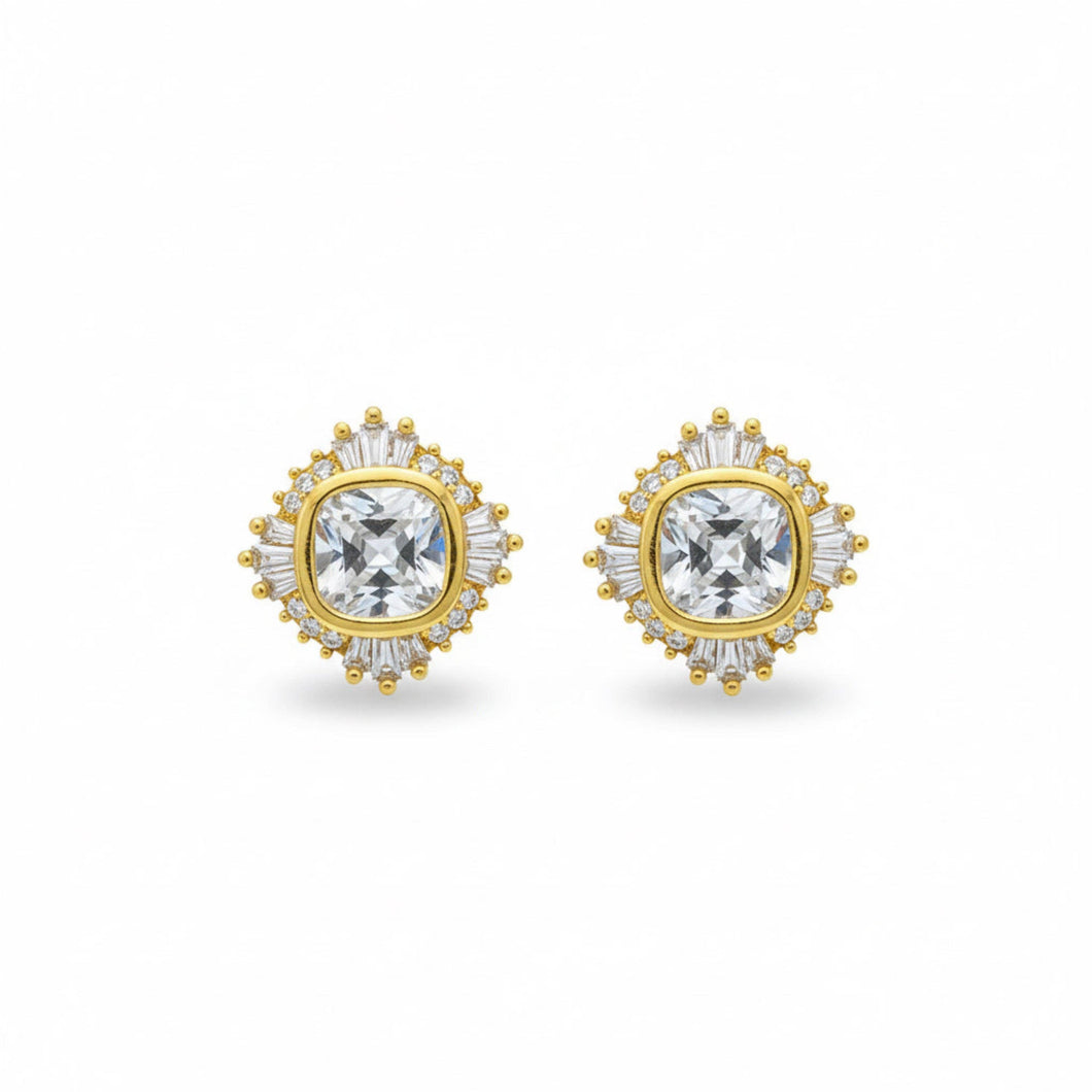 Radiant Crown Stud Earrings