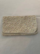 Load image into Gallery viewer, Vintage Hand Beaded Ivory Clutch
