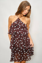 Load image into Gallery viewer, Polka Dot Tiered Halter Mini Dress

