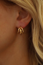 Load image into Gallery viewer, Katie Waltman Gold Triple Hoop Studs
