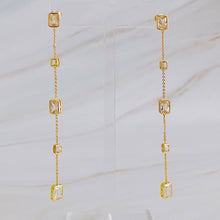 Load image into Gallery viewer, Five Stones Dangle Drop Earrings: Crystal Clear
