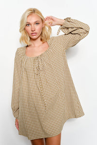 Pretty Garbage Plaid Babydoll Mini Dress