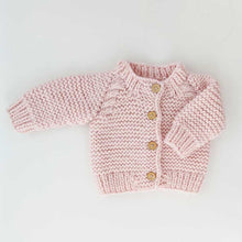 Load image into Gallery viewer, Blush Pink Garter Stitch Cardigan Sweater
