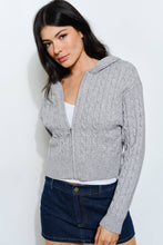Load image into Gallery viewer, Pretty Garbage Cable Knit Zip Up Cardigan
