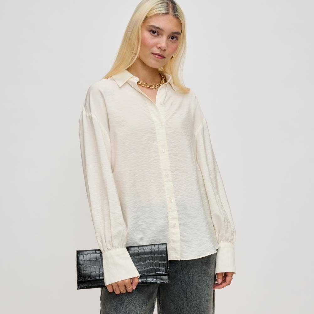 Adelle Croc Crossbody Clutch