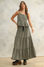Load image into Gallery viewer, Gingham Tie Strap Peplum Top
